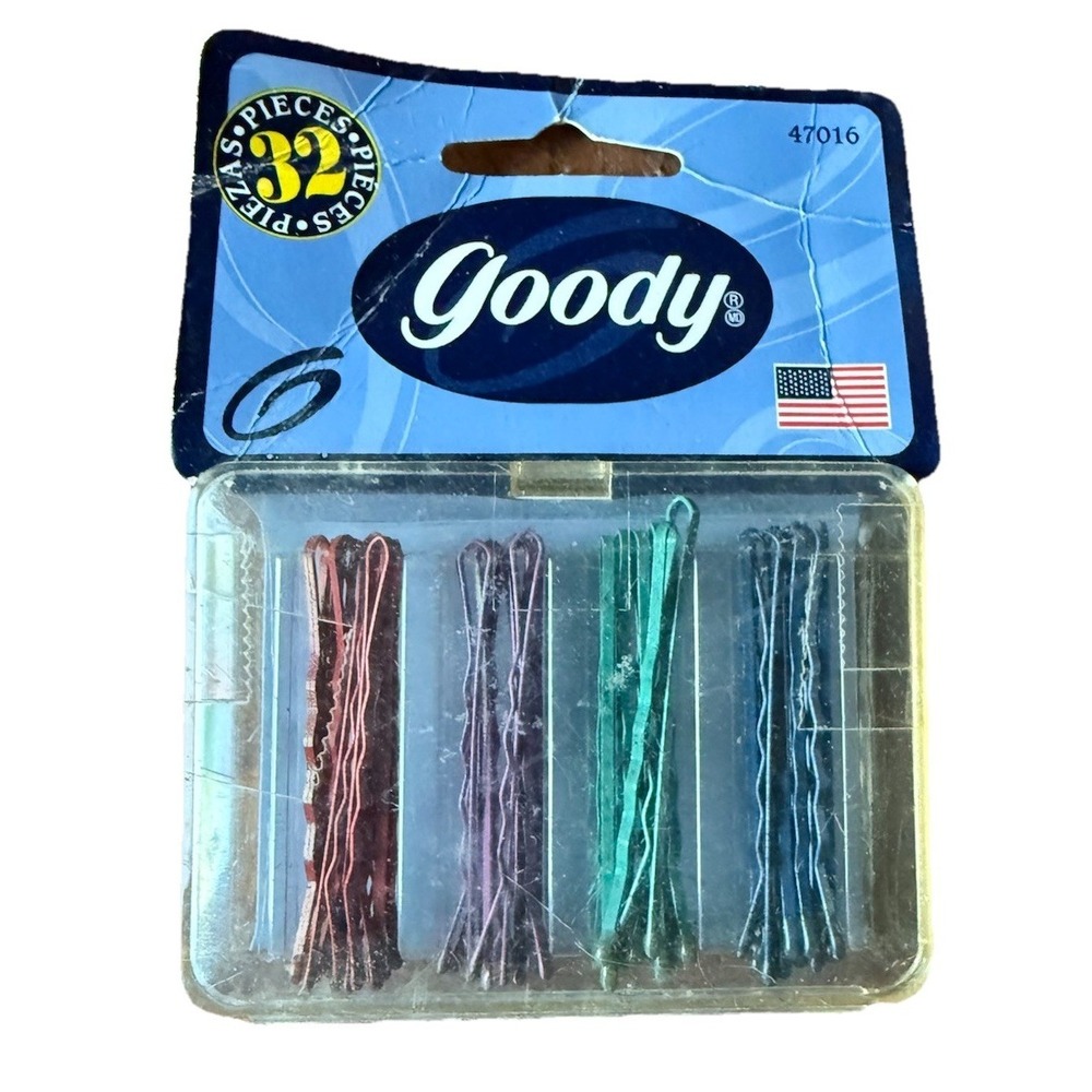 Vintage Goody Roller Fasteners Bobby Pins Ball Tip Assorted Colors 32 Pins 90's